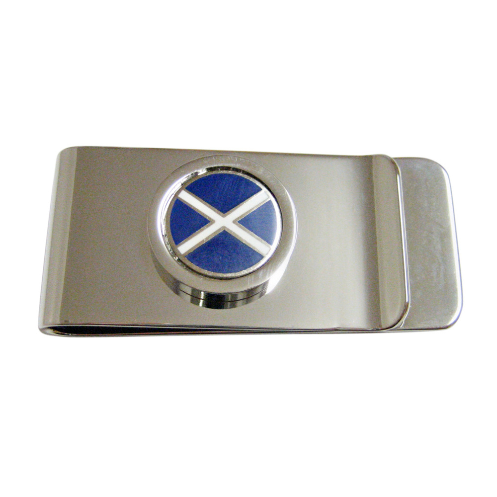 Circle Scottish Flag Design Money Clip